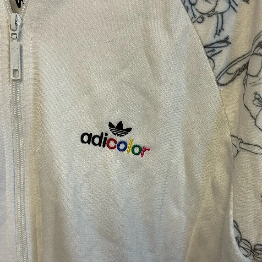 Adidas Adicolor x Disney Goofy Graffiti White Track Jacket‎ Unisex Small RARE
